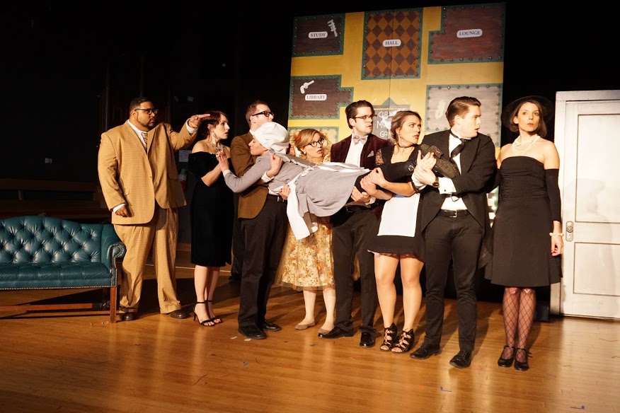 A scene from SATE's 'Classic Mystery Game' a comedy caper, Photo by Joey Rumpell