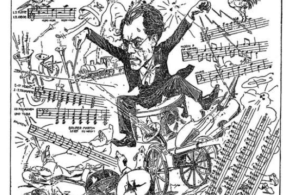 Contemporary characterture of Mahler conducting his Symphony No. 1