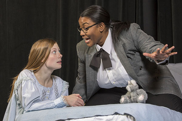 Emma Flannery as Lemon (left) and Ebby Offord as Aunt Dan. (Photo: Joe Angeles/Washington University)